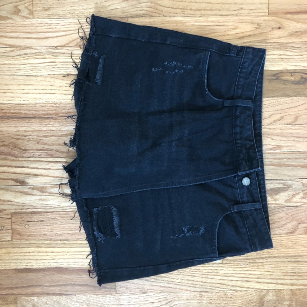 Black Denim Skort